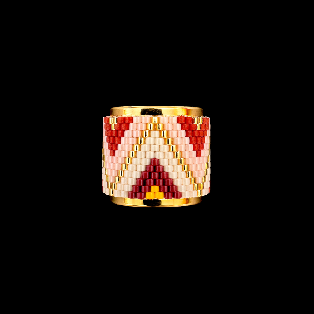 Sunset Blush Chevron Ring