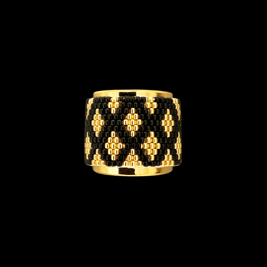 Noir Gold Leopard Ring