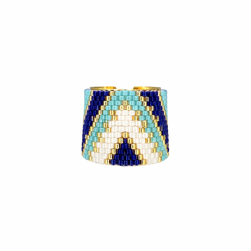 Ocean Breeze Chevron Ring
