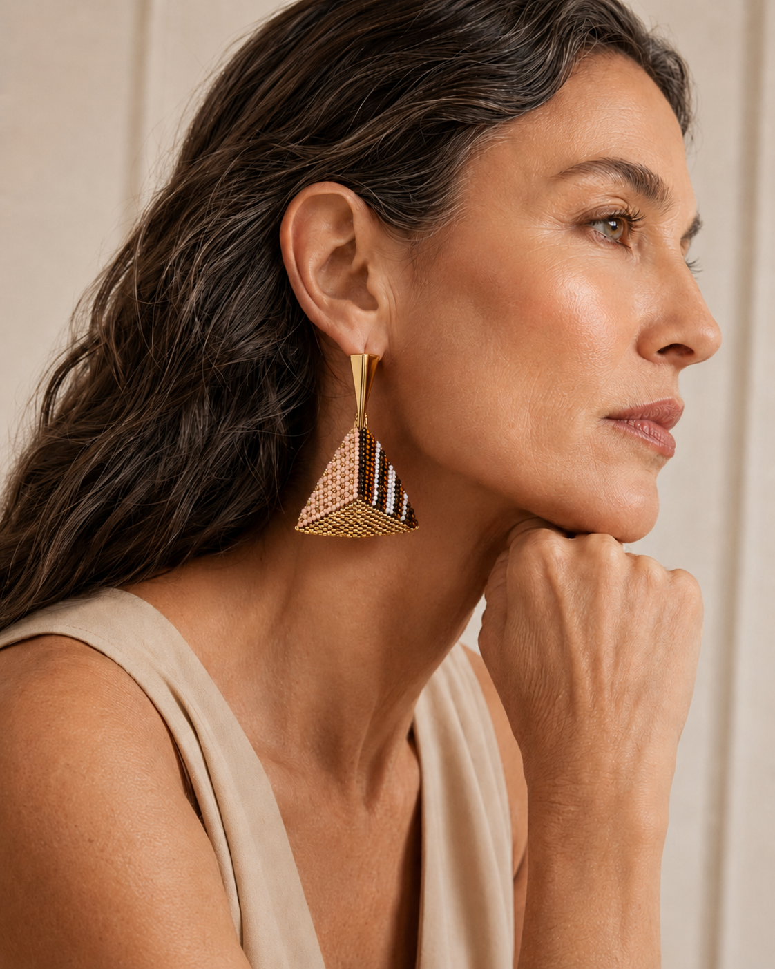 Blush Bronze Triangle Drops