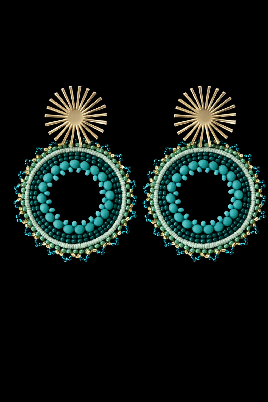 Emerald Sunburst Hoops