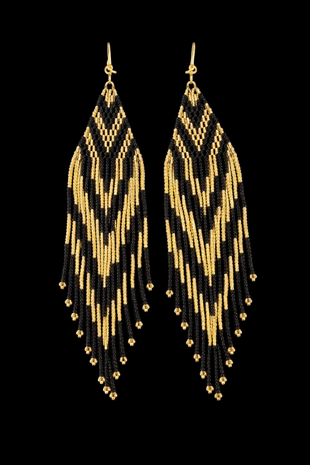 Golden Eclipse Fringe Earrings