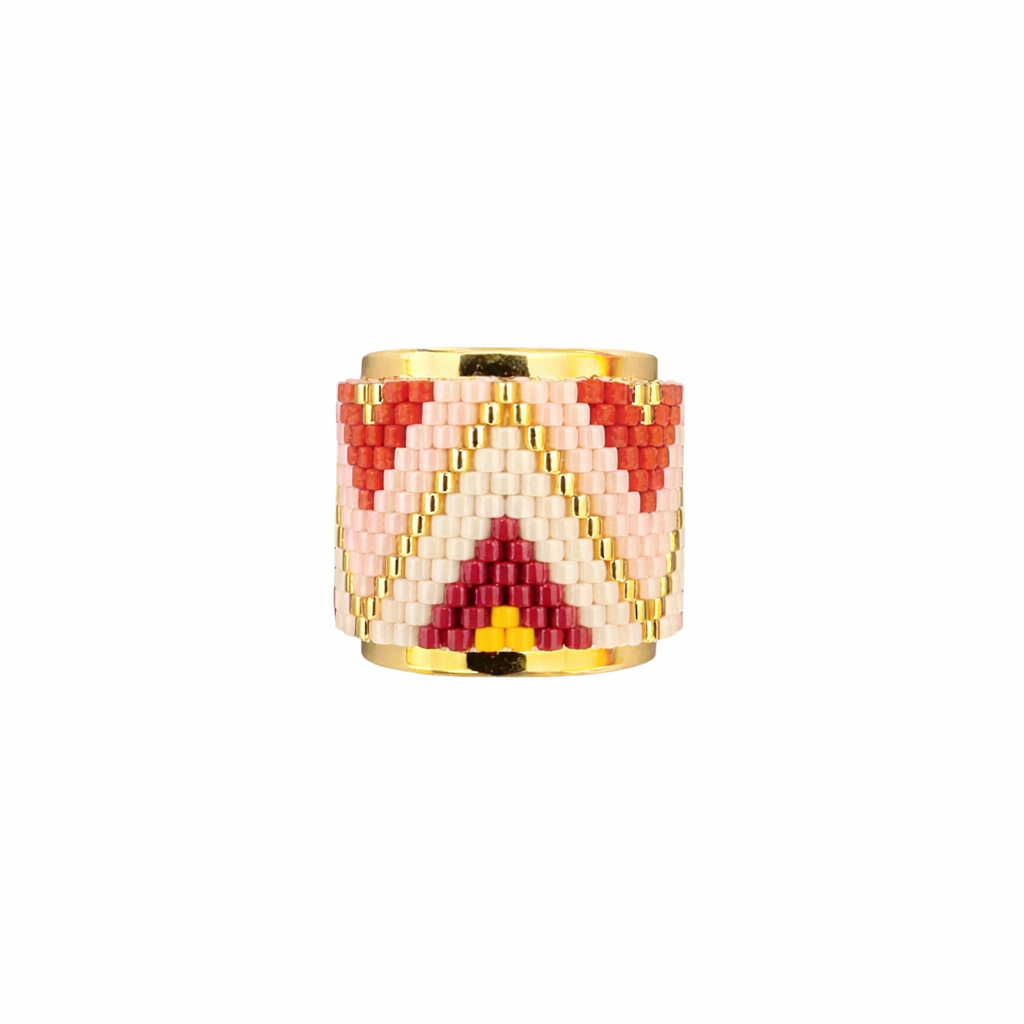Sunset Blush Chevron Ring