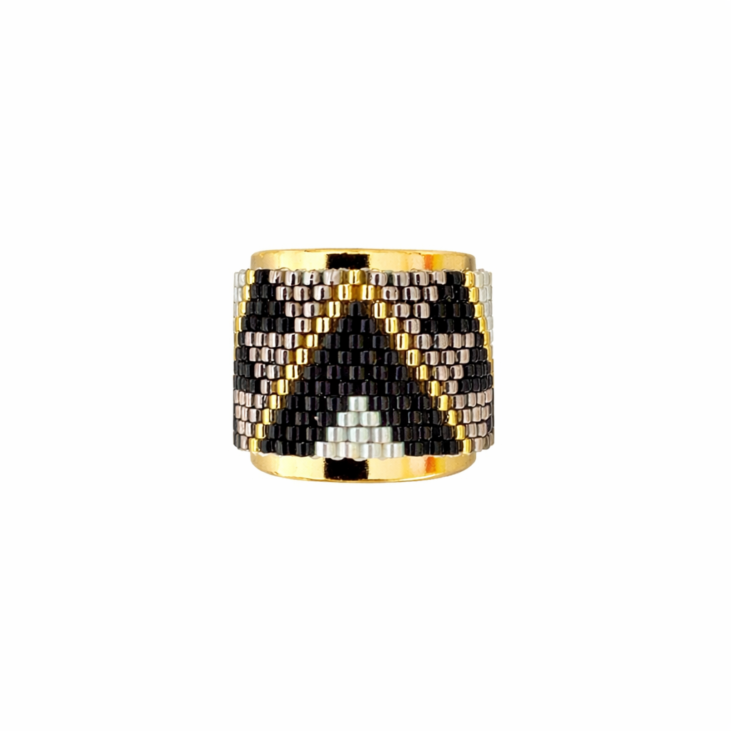 Monochrome Chevron Ring