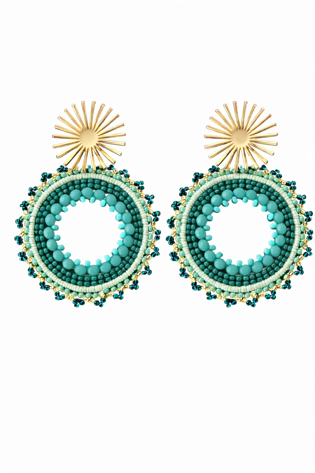 Emerald Sunburst Hoops