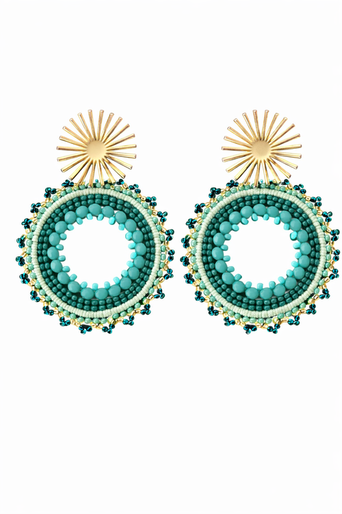 Emerald Sunburst Hoops
