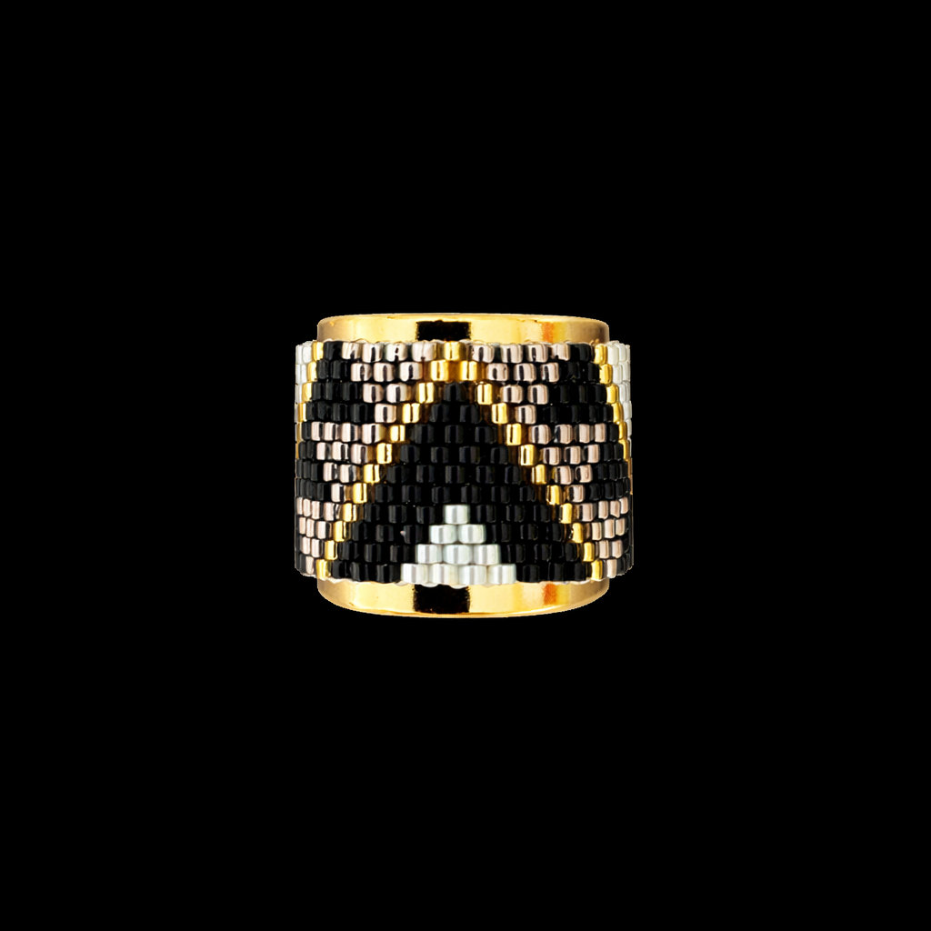 Monochrome Chevron Ring