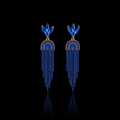 Blue Raindrop Fringe Earring
